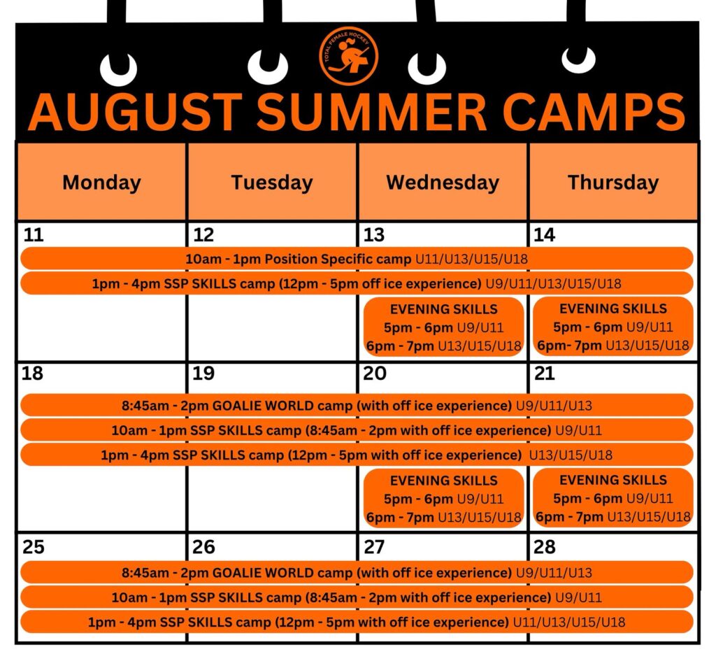 The full TFH summer camp calendar